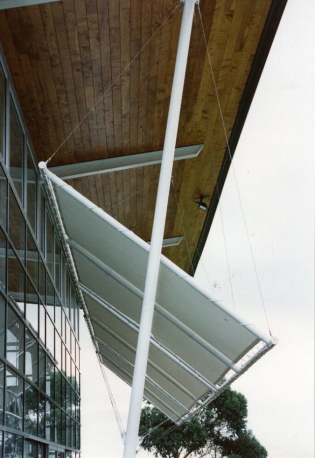 Miscellaneous Work - Tensioned PVC Sunscreen panels onto steel tubular frame for Highschool library in Howick copy.jpg
